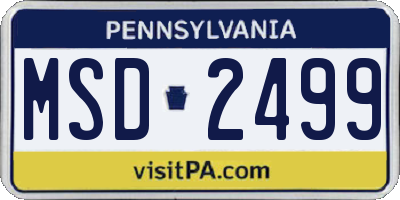 PA license plate MSD2499