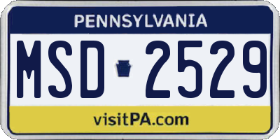 PA license plate MSD2529