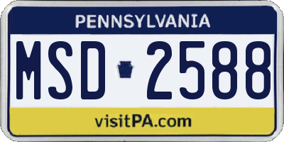 PA license plate MSD2588