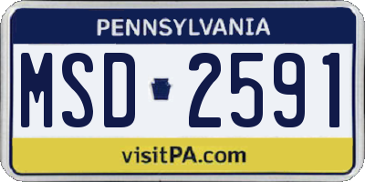 PA license plate MSD2591