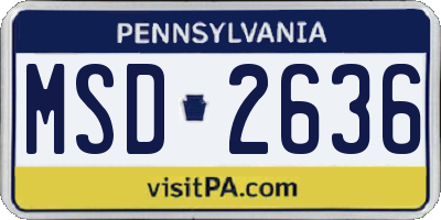 PA license plate MSD2636
