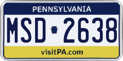 PA license plate MSD2638