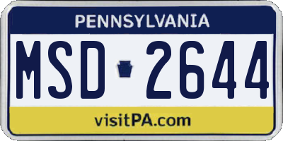 PA license plate MSD2644