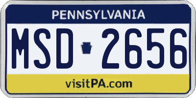 PA license plate MSD2656