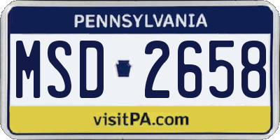 PA license plate MSD2658