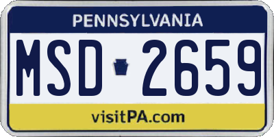 PA license plate MSD2659