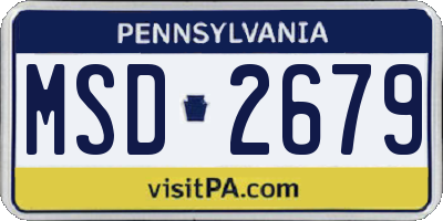 PA license plate MSD2679