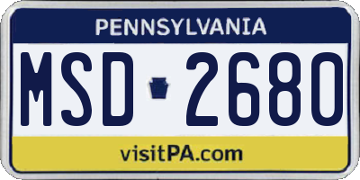 PA license plate MSD2680