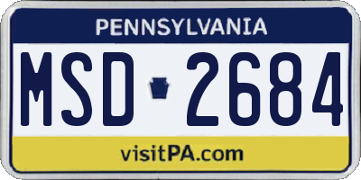 PA license plate MSD2684