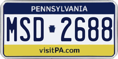 PA license plate MSD2688