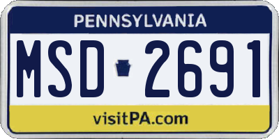 PA license plate MSD2691