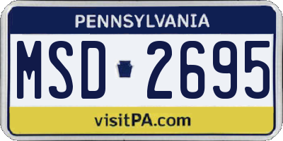 PA license plate MSD2695