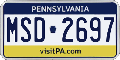 PA license plate MSD2697