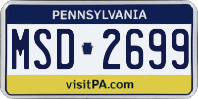 PA license plate MSD2699