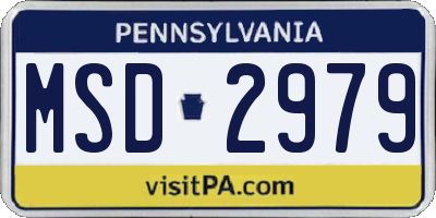 PA license plate MSD2979