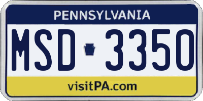 PA license plate MSD3350