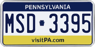 PA license plate MSD3395