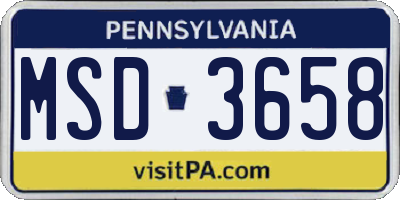 PA license plate MSD3658