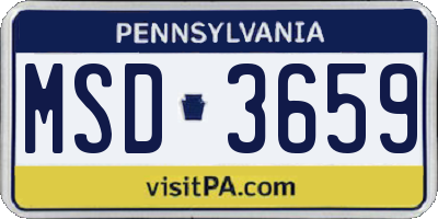 PA license plate MSD3659