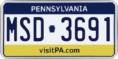 PA license plate MSD3691