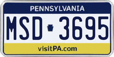 PA license plate MSD3695