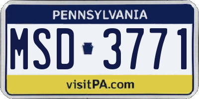 PA license plate MSD3771