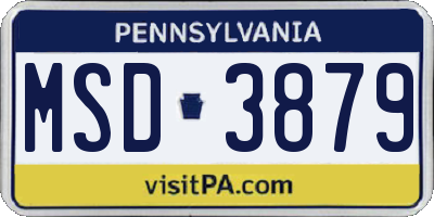 PA license plate MSD3879