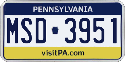 PA license plate MSD3951