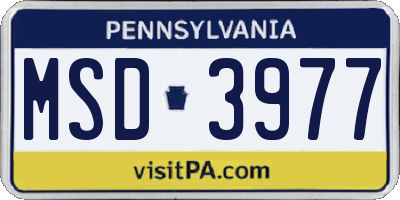 PA license plate MSD3977