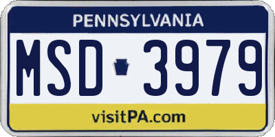 PA license plate MSD3979