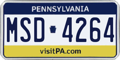 PA license plate MSD4264