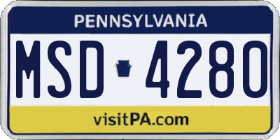 PA license plate MSD4280