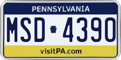 PA license plate MSD4390