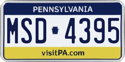 PA license plate MSD4395