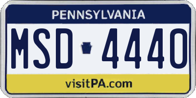 PA license plate MSD4440