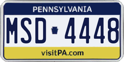 PA license plate MSD4448