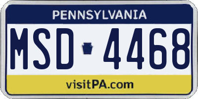PA license plate MSD4468