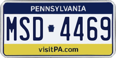 PA license plate MSD4469