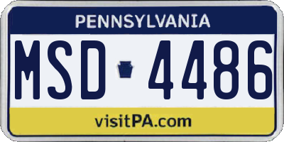 PA license plate MSD4486