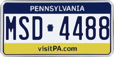 PA license plate MSD4488
