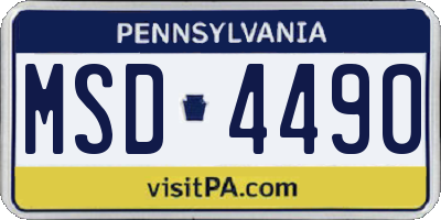 PA license plate MSD4490
