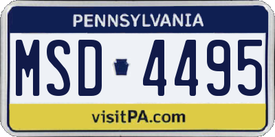 PA license plate MSD4495