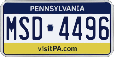 PA license plate MSD4496