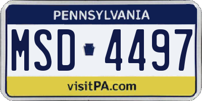 PA license plate MSD4497