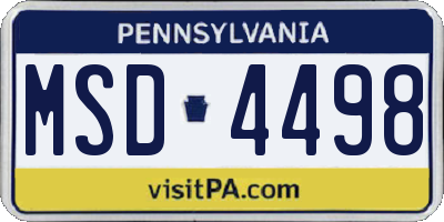 PA license plate MSD4498