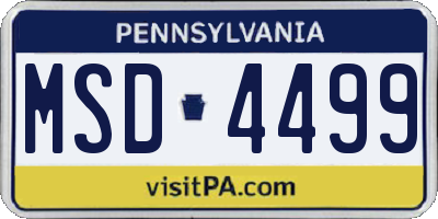 PA license plate MSD4499