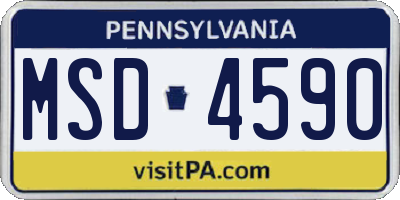 PA license plate MSD4590