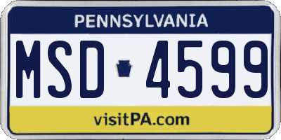 PA license plate MSD4599