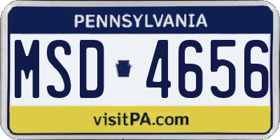 PA license plate MSD4656