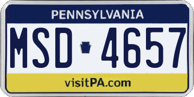PA license plate MSD4657